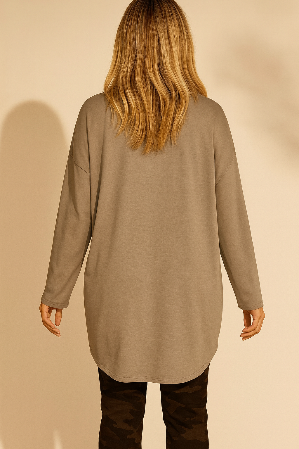 Pocket Detail Cotton Marga Sweatshirt - Mocha