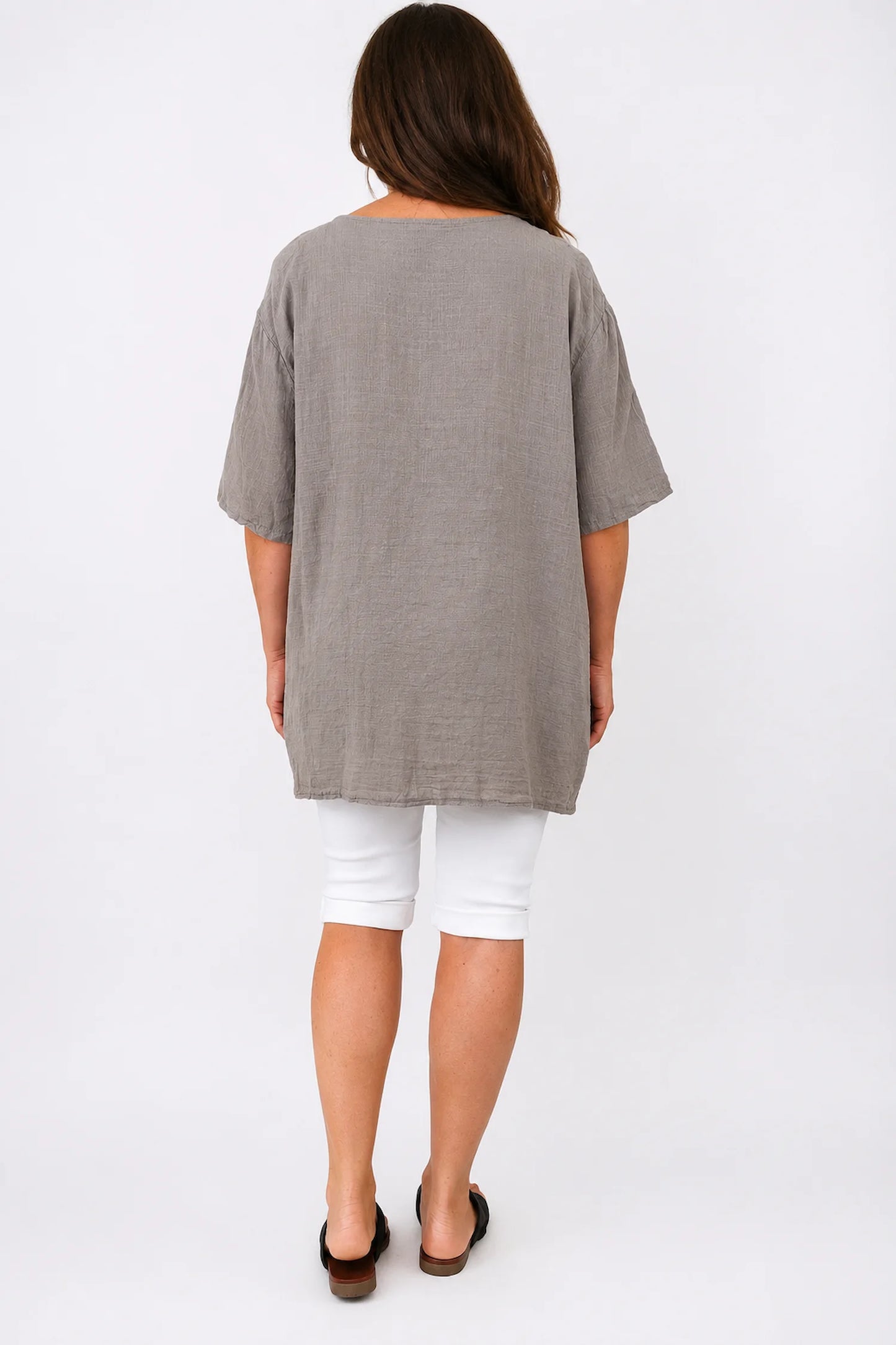 Pure Cotton Bianca Floral Top - Mocha