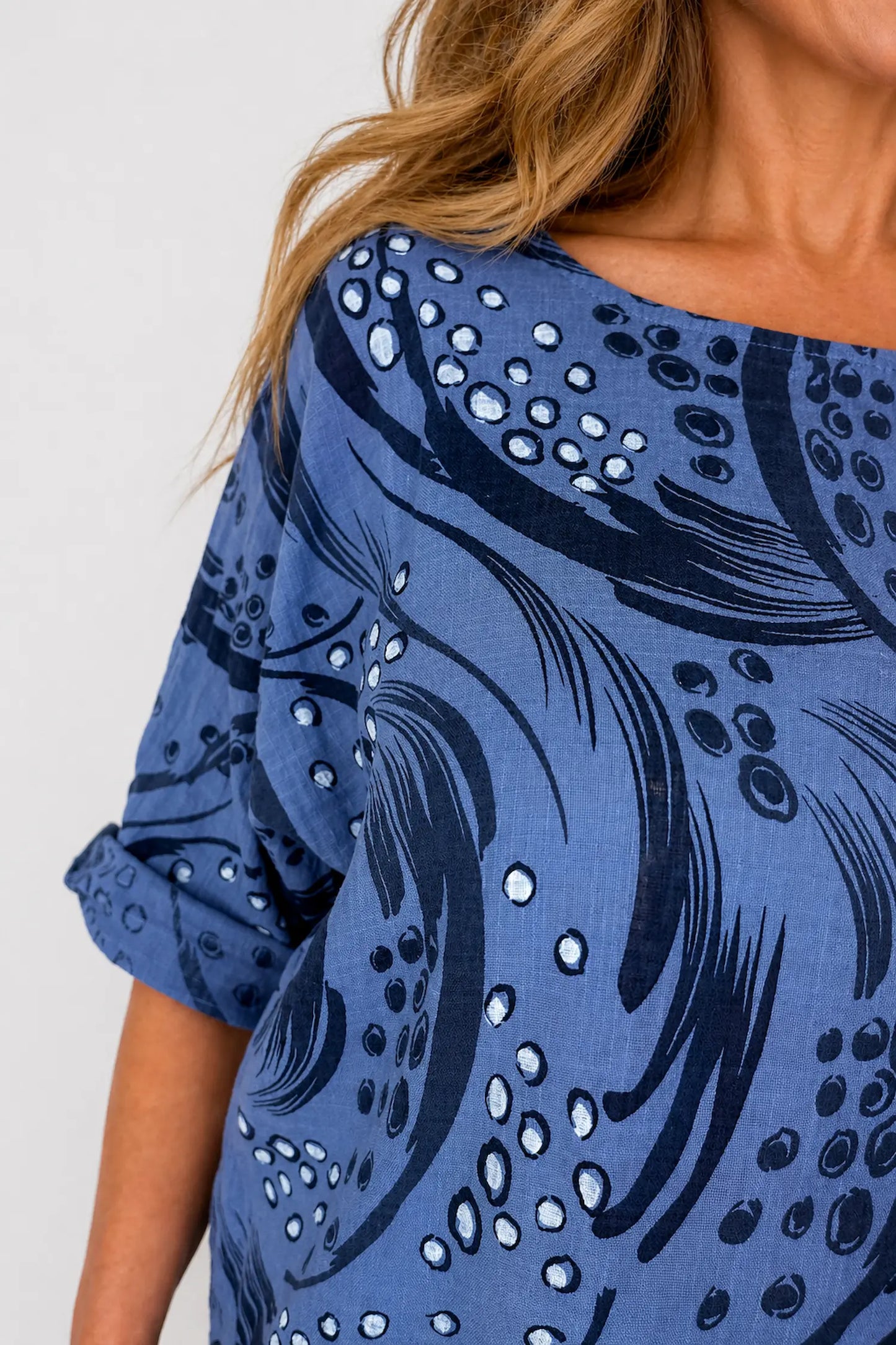 Pure Cotton Tove Italia Top - Denim