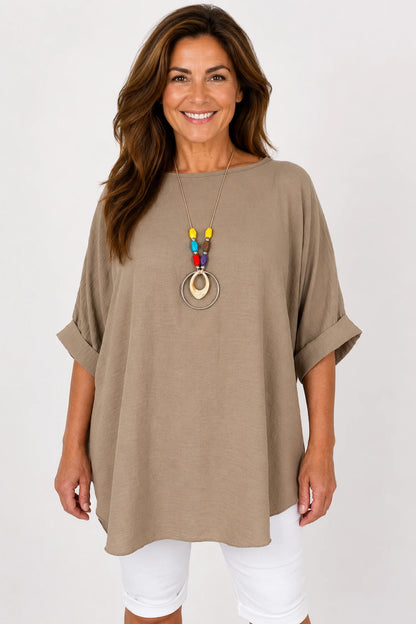 Lightweight Flow Telisa Necklace Top - Mocha
