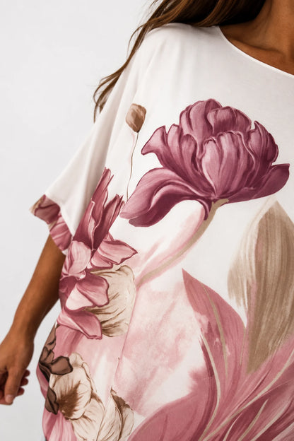 Fully Lined Vintage Floral Elizabeth Chiffon - Vintage Rose