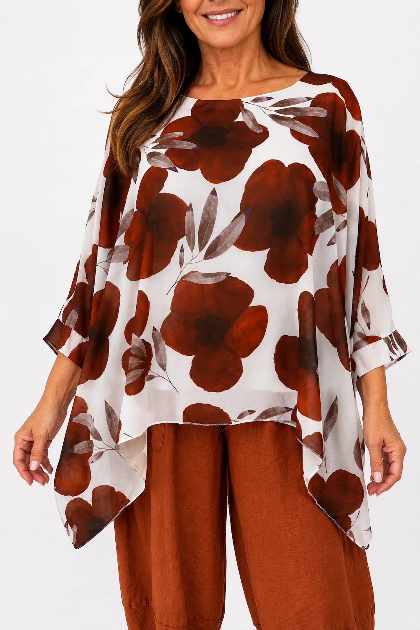 Fully Lined Juliet Batwing Chiffon - Spice Terracotta
