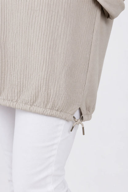 Cotton Embroidered Floral Tied Hem Flerissa Top - Beige