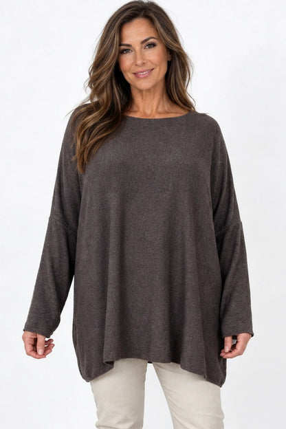 Soft Knit Tuscany Top - Chocolate