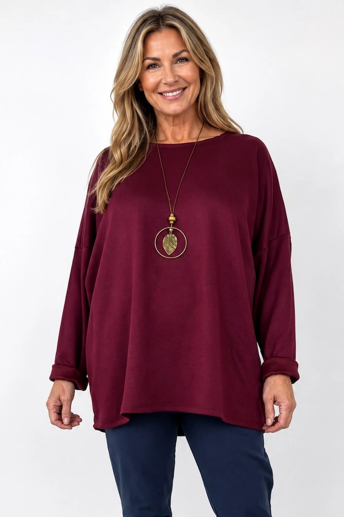 Florenzi Everyday Necklace Top - Wine