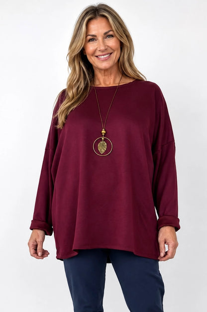 Florenzi Everyday Necklace Top - Wine