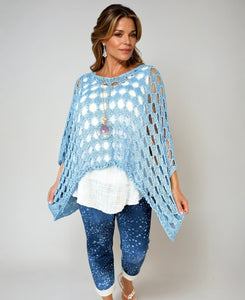 Batwing Varsia Crochet - Baby Blue