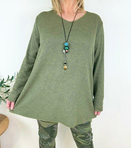 Ribbed Knit Wool Mix Alessia Necklace Top AW24