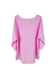 High Low Valentina Necklace Top - Baby Pink