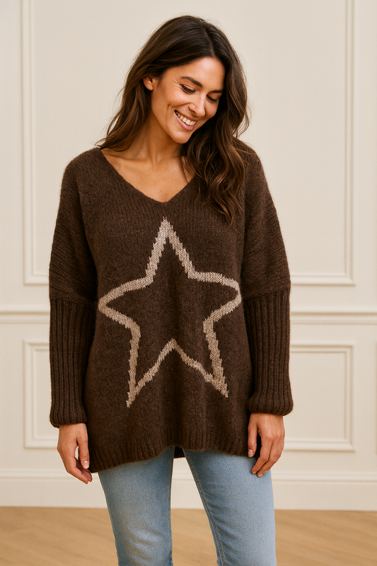 Gold Star Floressi Premium Knit Jumper - Chocolate