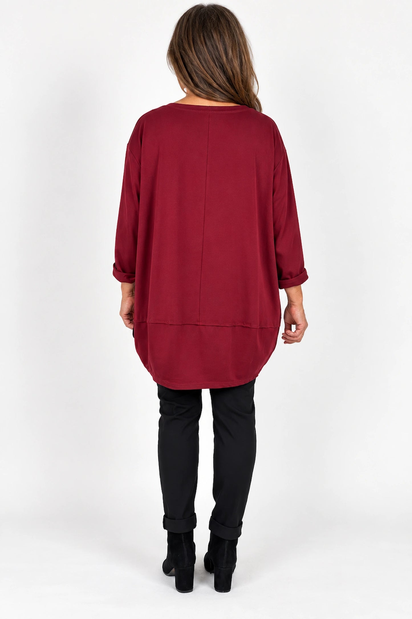 Cotton Button Side Maya Top - Wine