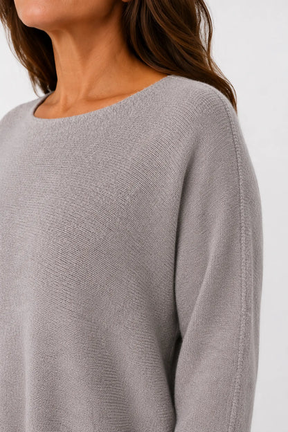 Wool Mix Seam Sleeve Venice Jumper - Mocha