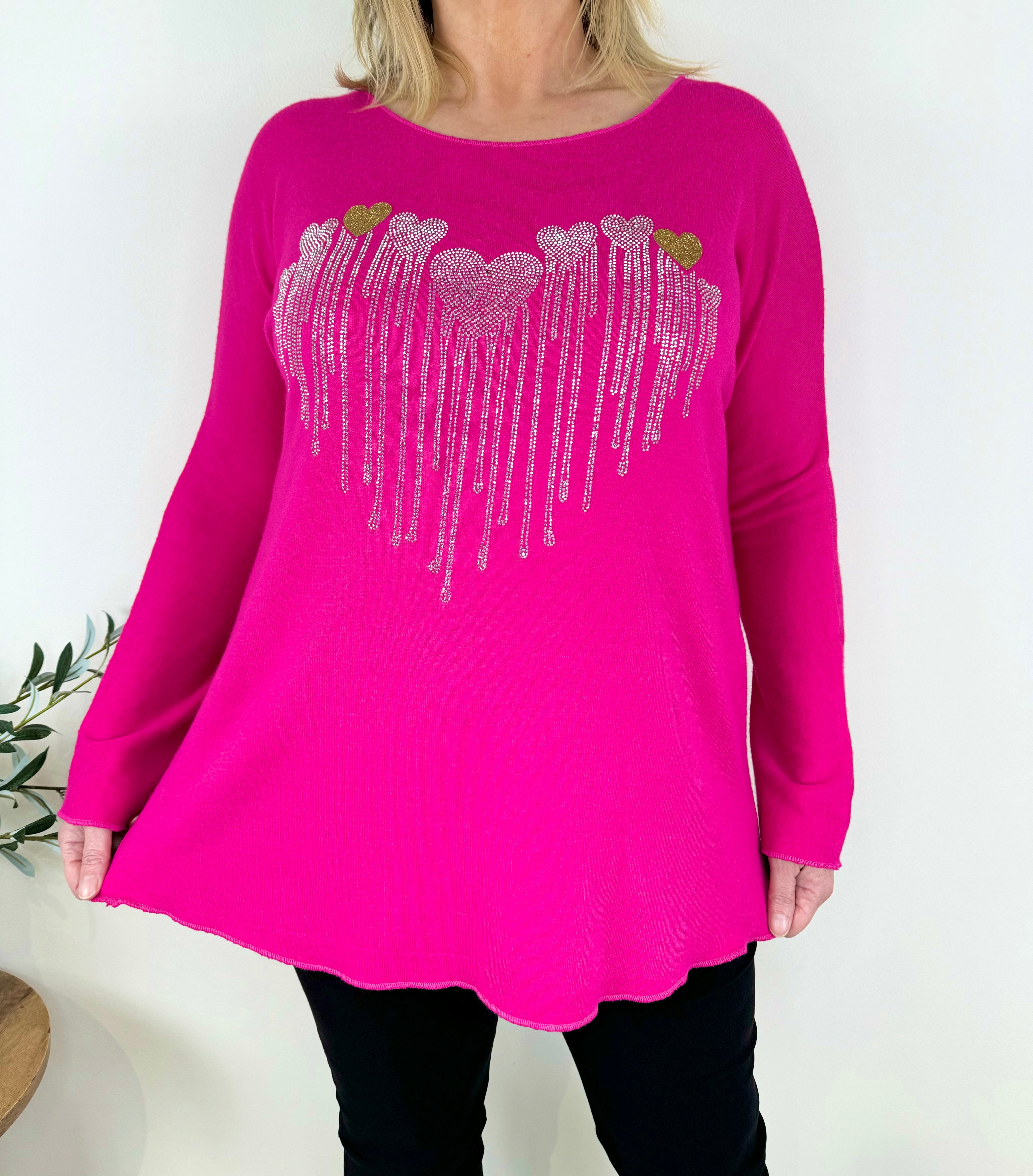 Soft Knit Diamanté Heart Ziara Top AW24