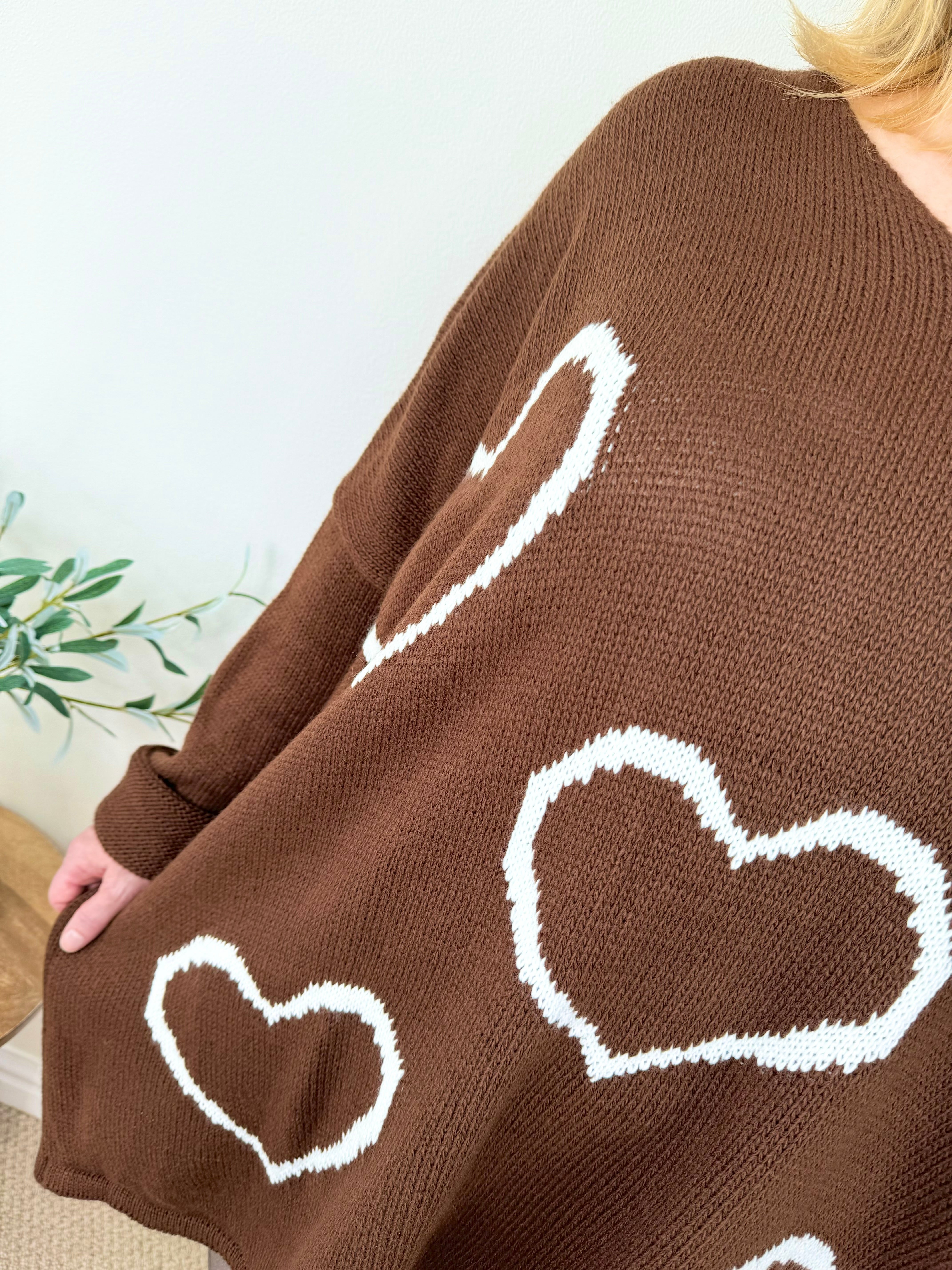 White Heart Knit Jumper AW24