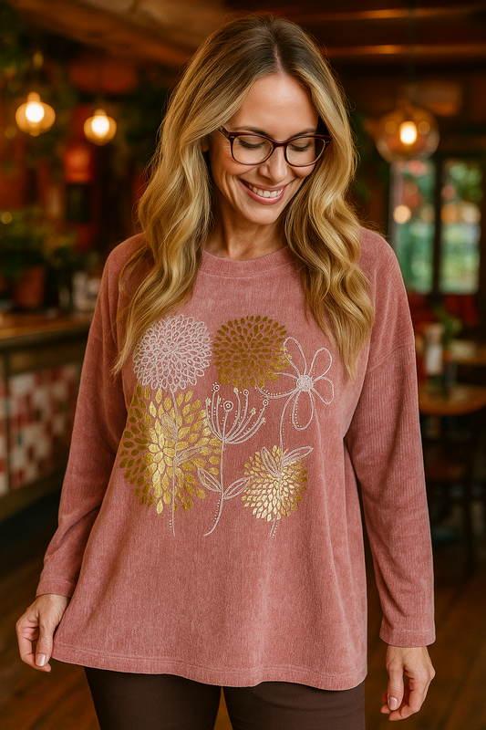 Deluxe Soft Diamanté Detail Roxanne Top - Fleck Pink