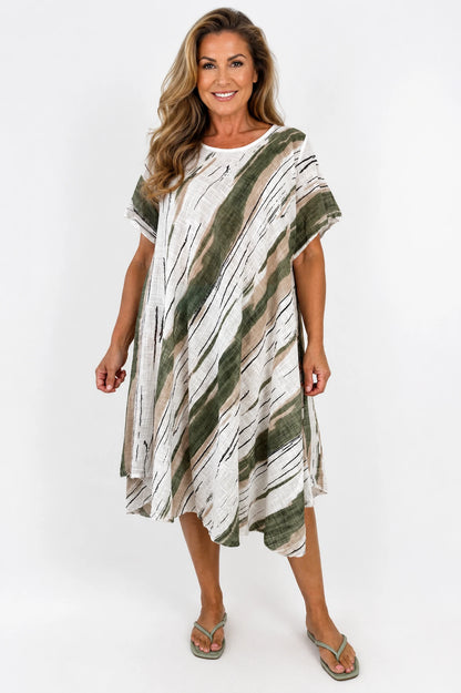 Cotton Helena Dress - Palm Green