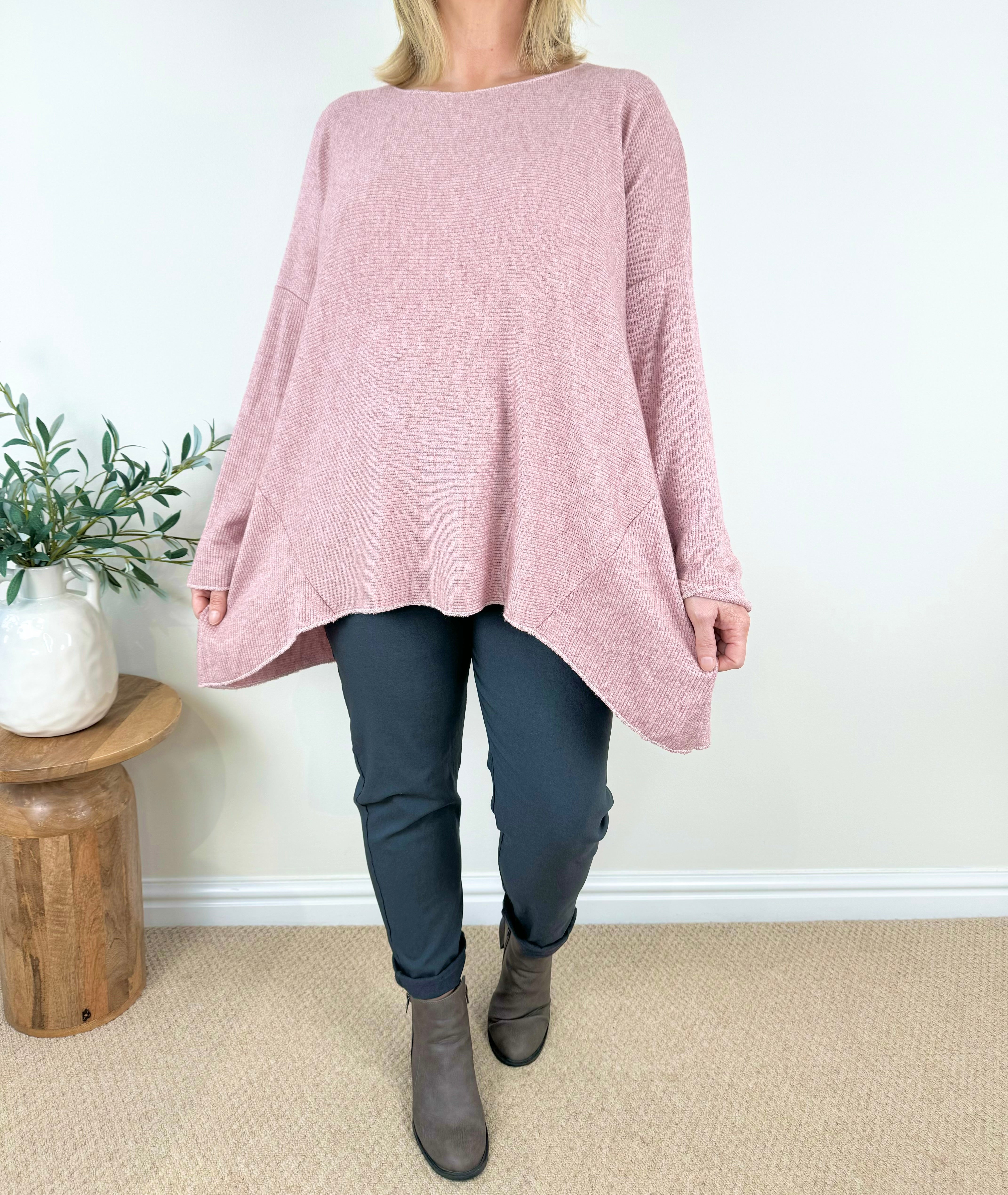 Wool Mix Ribbed Knit Amalfi Top AW24