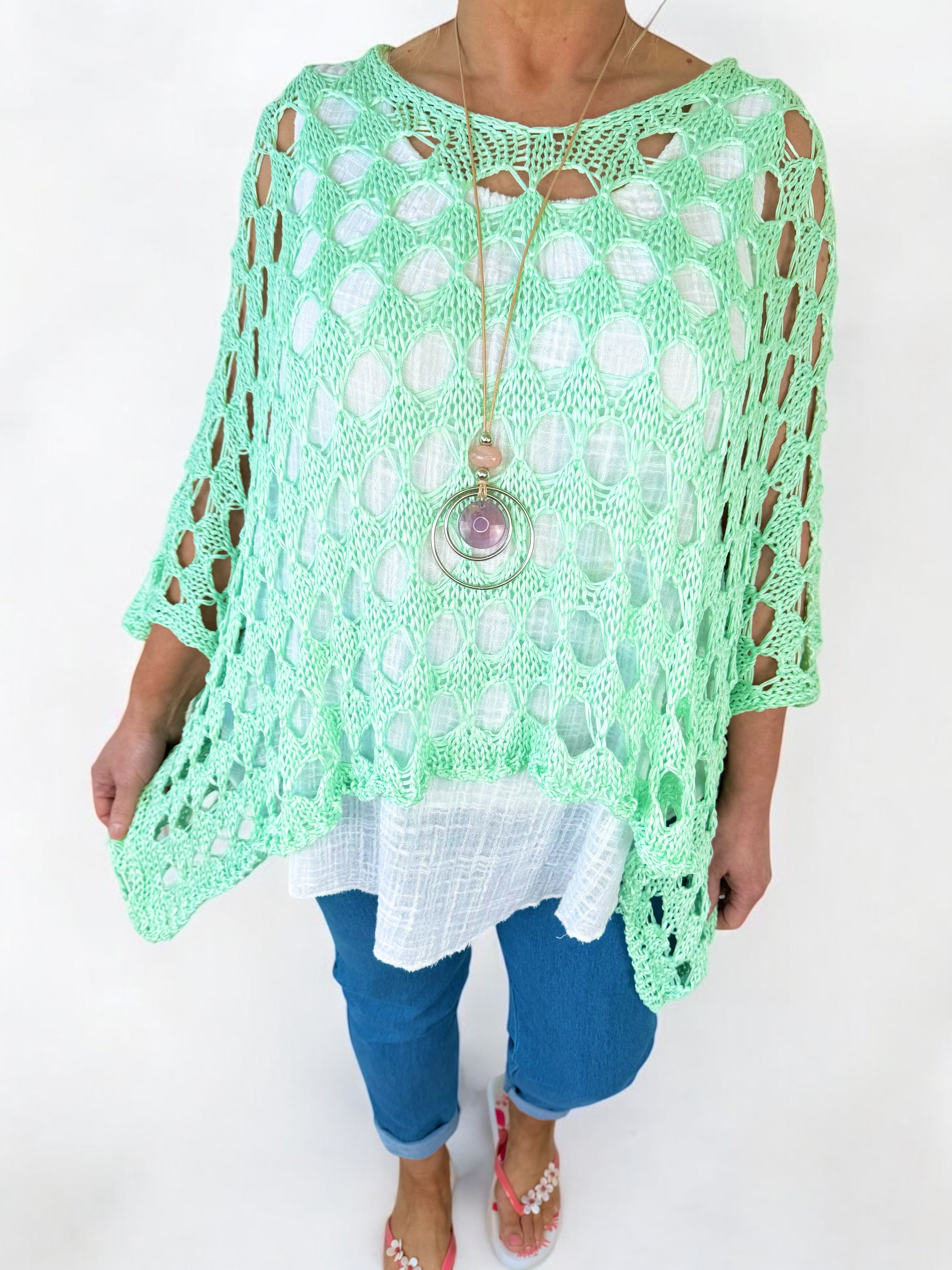 Batwing Varsia Crochet - Mint