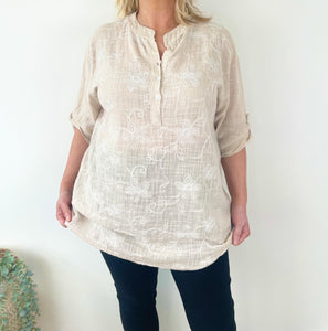 Darcy Embroidered Cotton Shirt