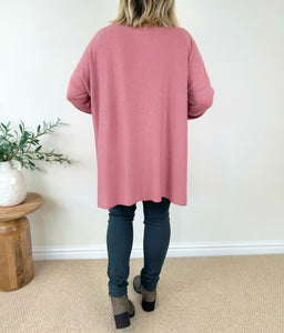 Fine Knit Wool Mix Tara Top AW24 - Raspberry Ripple