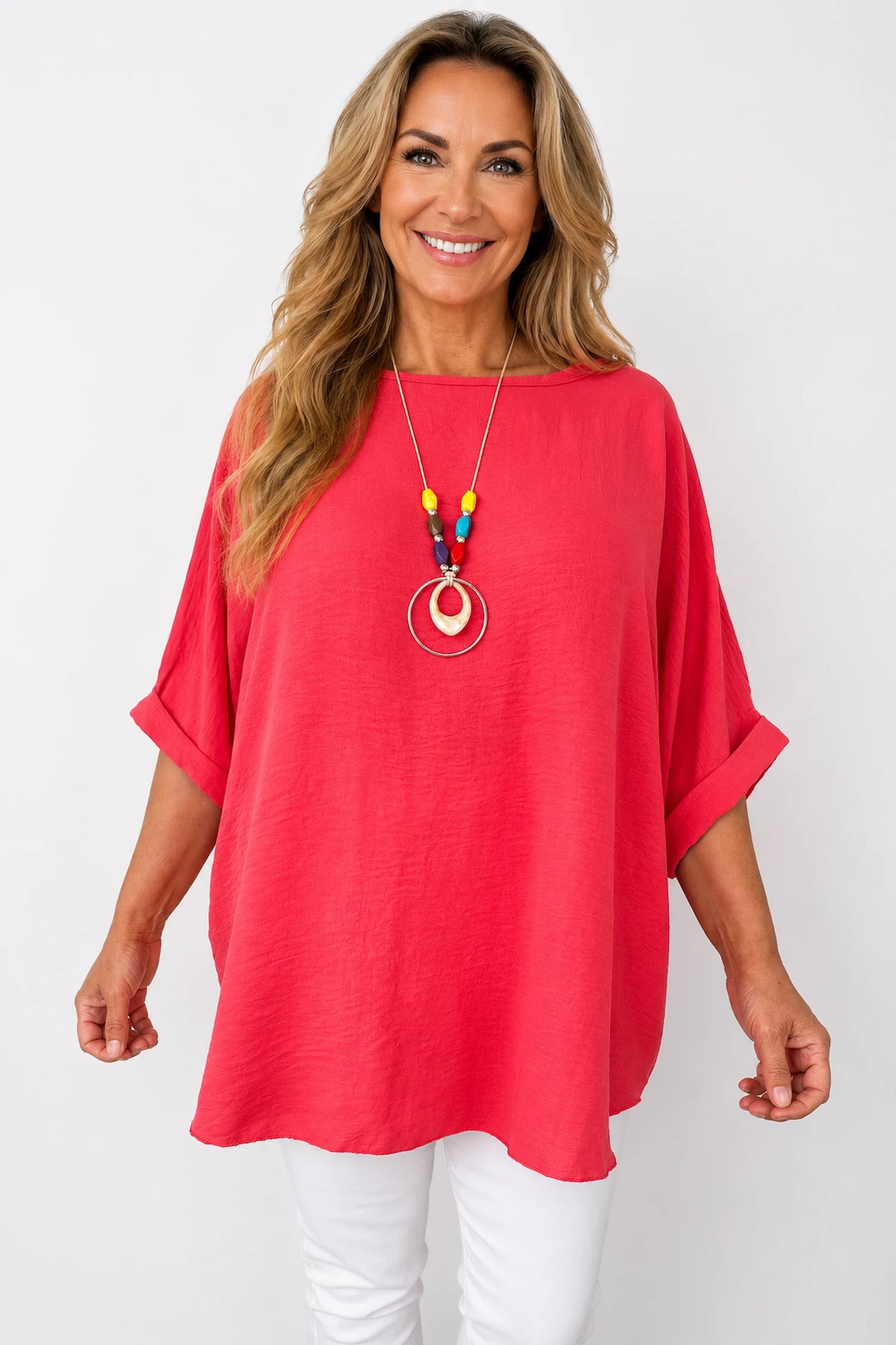 Lightweight Flow Telisa Necklace Top - Cherry