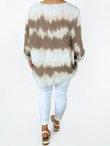 Pure Cotton Summer Breeze Necklace Top - Beige