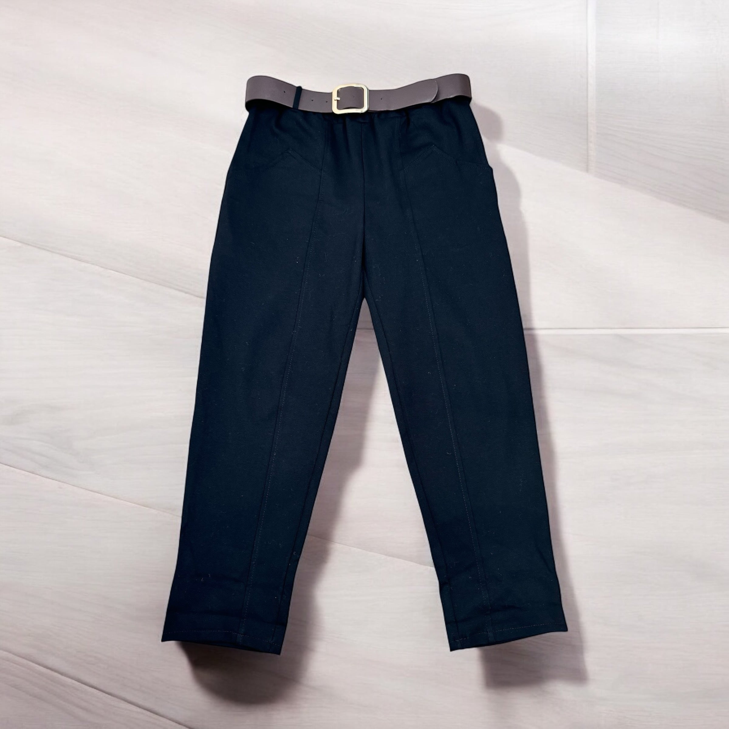 Gold Buckle Belt Double Pocket Visco Trousers AW24