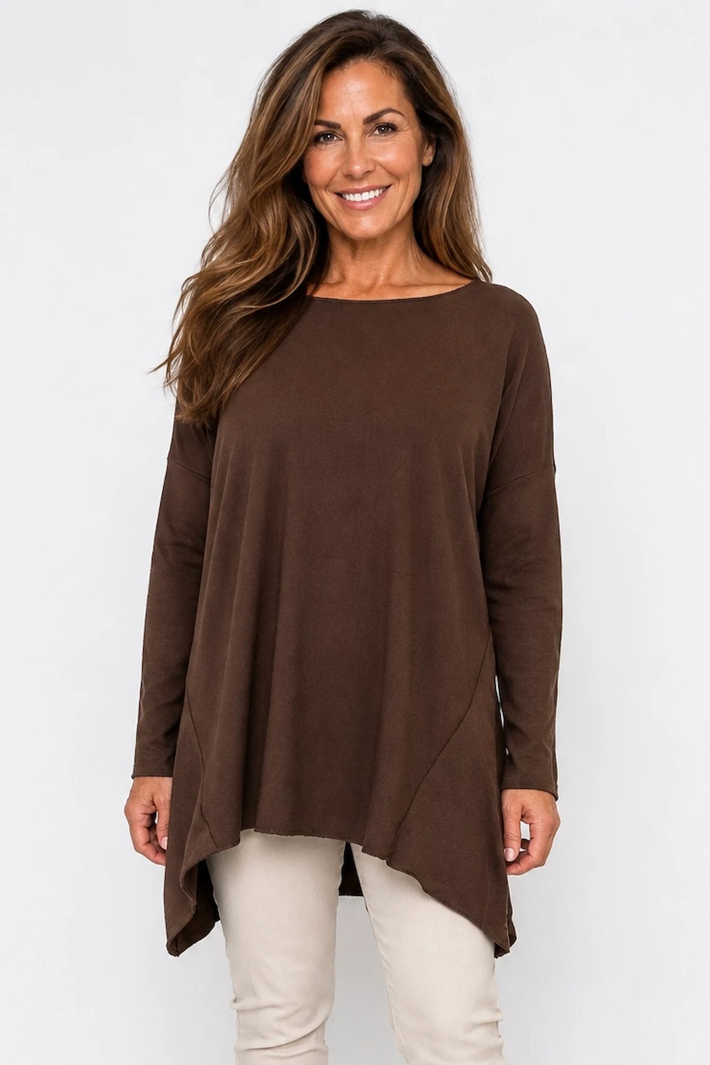 Wool Mix Soft Knit Cassi Top - Chocolate