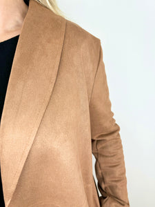 Suedette Long Line Paris Blazer Jacket AW24