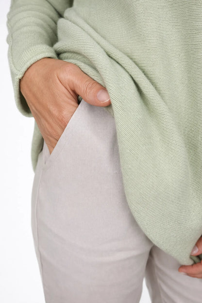 Double Pocket Stretch Chino Pants - Beige