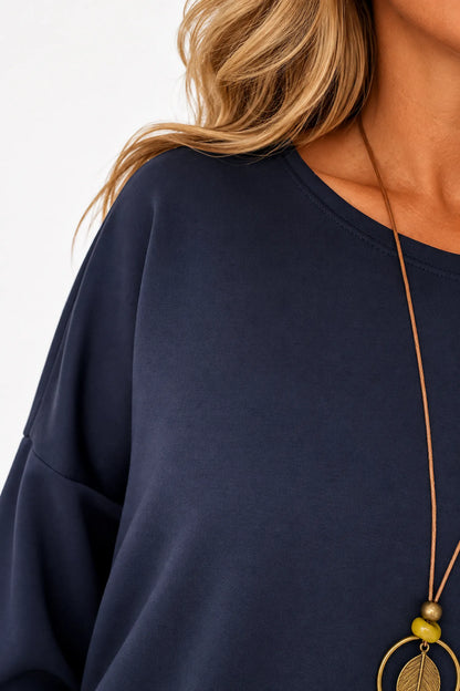 Florenzi Everyday Necklace Top - Navy