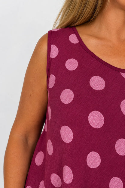 Polka Dot Verity Dress - Grape