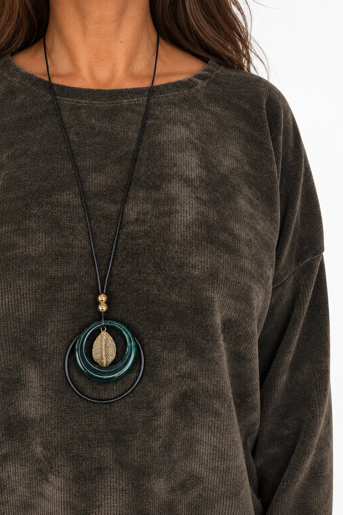 Ariana Chenille Necklace Top - Dark Chocolate