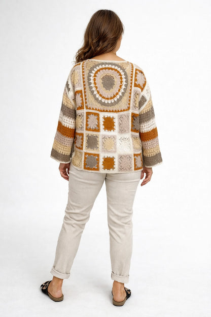 Pure Cotton Vivienne Crochet Cardigan - Sunwashed Neutrals