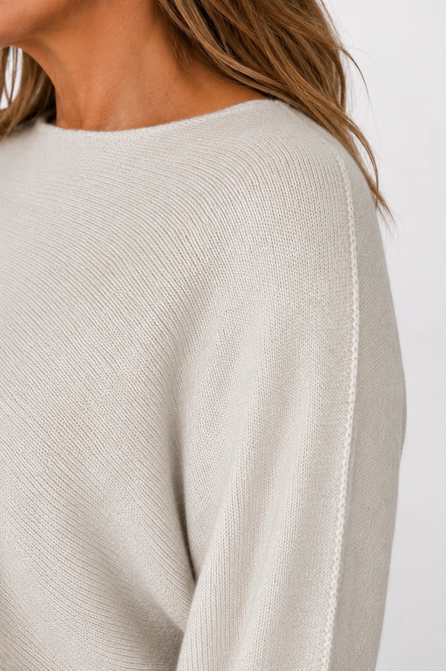 Wool Mix Seam Sleeve Venice Jumper - Beige