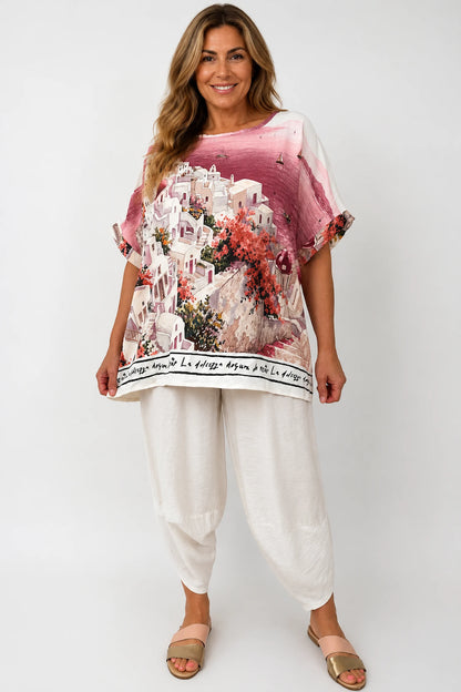 Lightweight Flow Santorini Top - Rosé Horizon