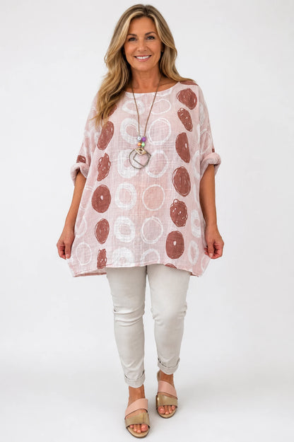 Pure Cotton Sadie Necklace Top - Baby Pink