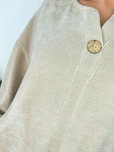 Chenille One Button Livvy Shirt AW24 - Beige