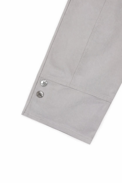 Cotton Double Zipped Pocket Cherry Berry Pants - Beige