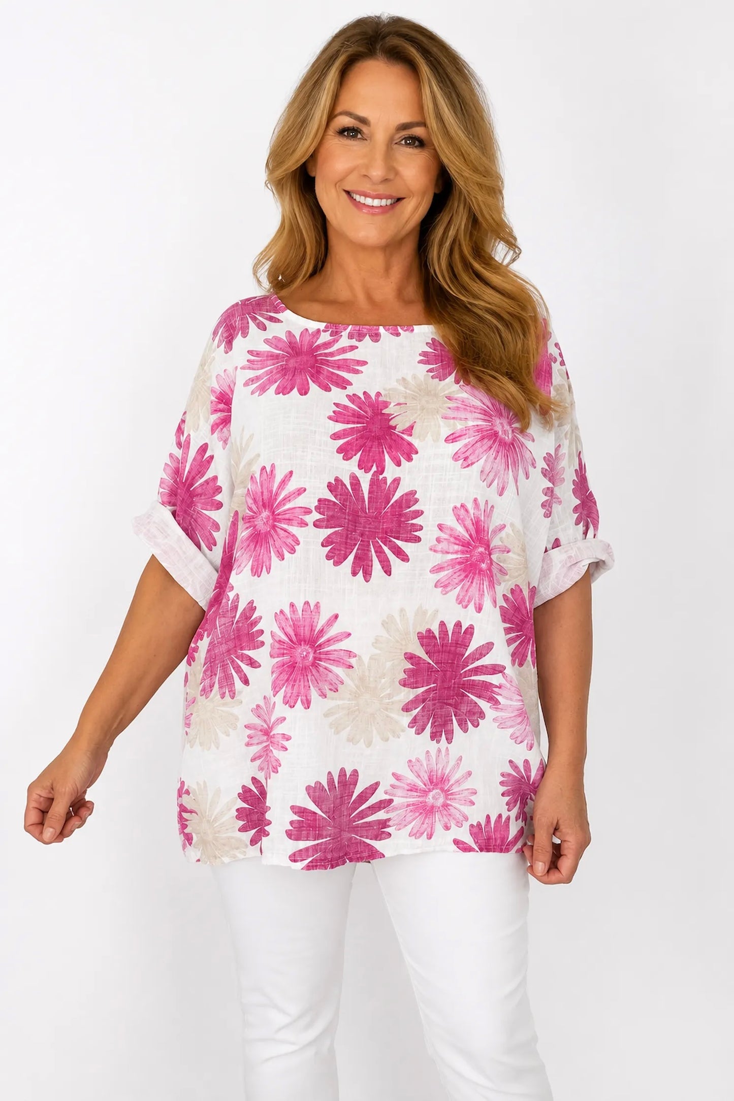 Pure Cotton Missi Floral Top - Cerys Pink