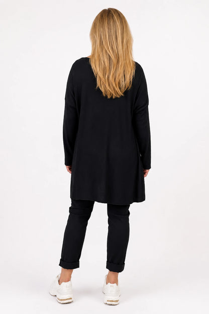 Wool Mix Soft Knit Cassi Top - Black