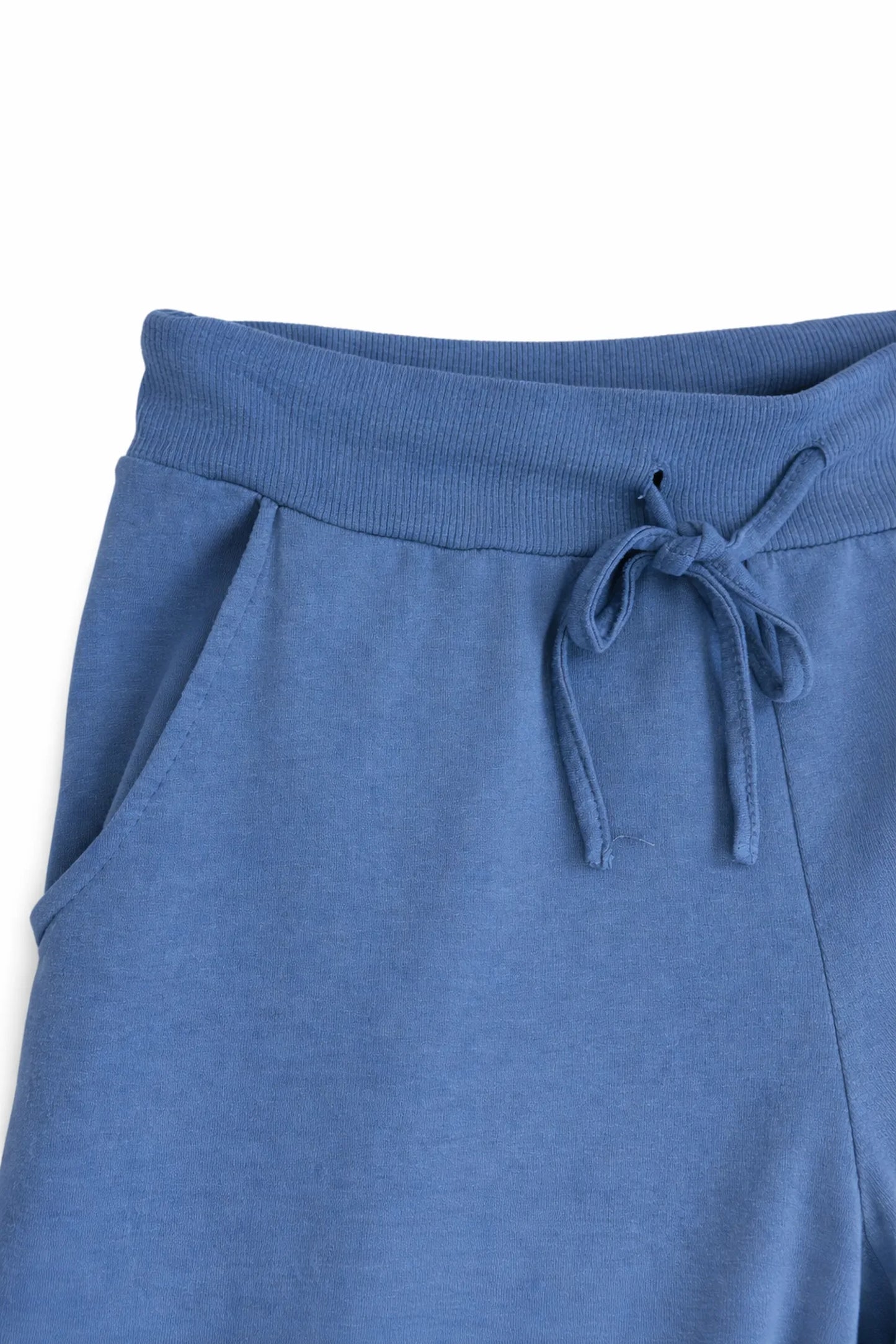 Cotton Elasticated Waist Drawstring Double Pocket Italia Joggers - Denim