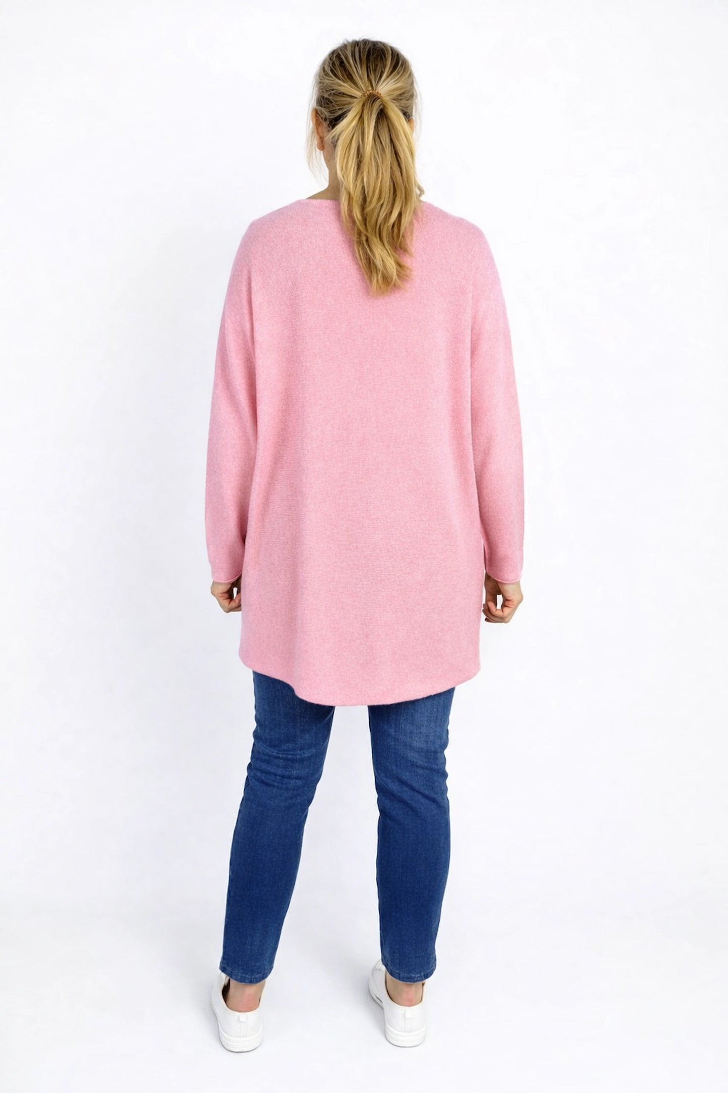 Wool Mix Soft Knit Seam Sleeve Calia Jumper - Baby Pink