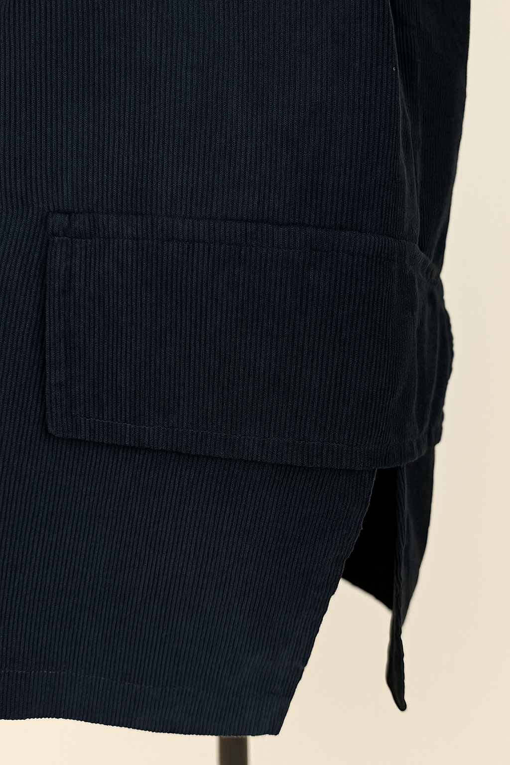 Pure Cotton Needlecord Gold Button Faux Side Pocket Felicity Jacket - Black