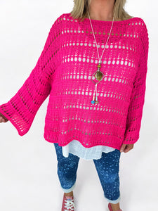 Arilla Crochet Top - Hot Pink