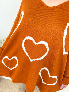 White Heart Knit Jumper AW24