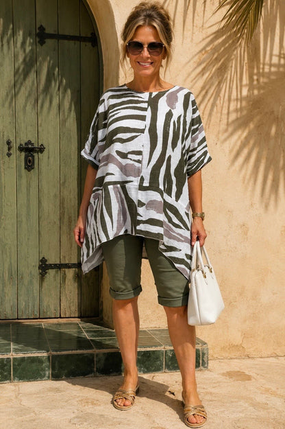 Pure Cotton Kira Top - Khaki