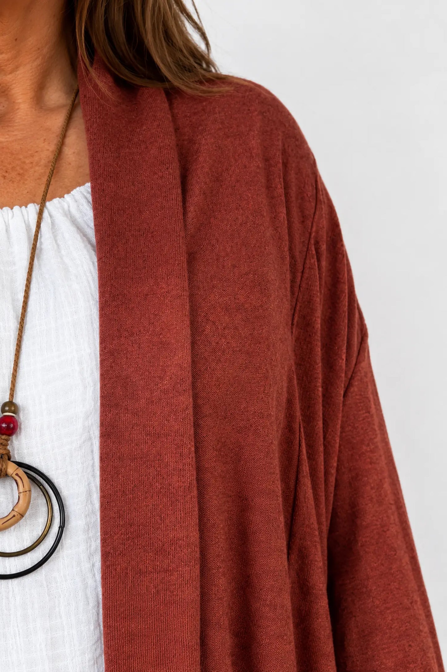 Soft Knit Tropez Cardigan - Spice Terracotta