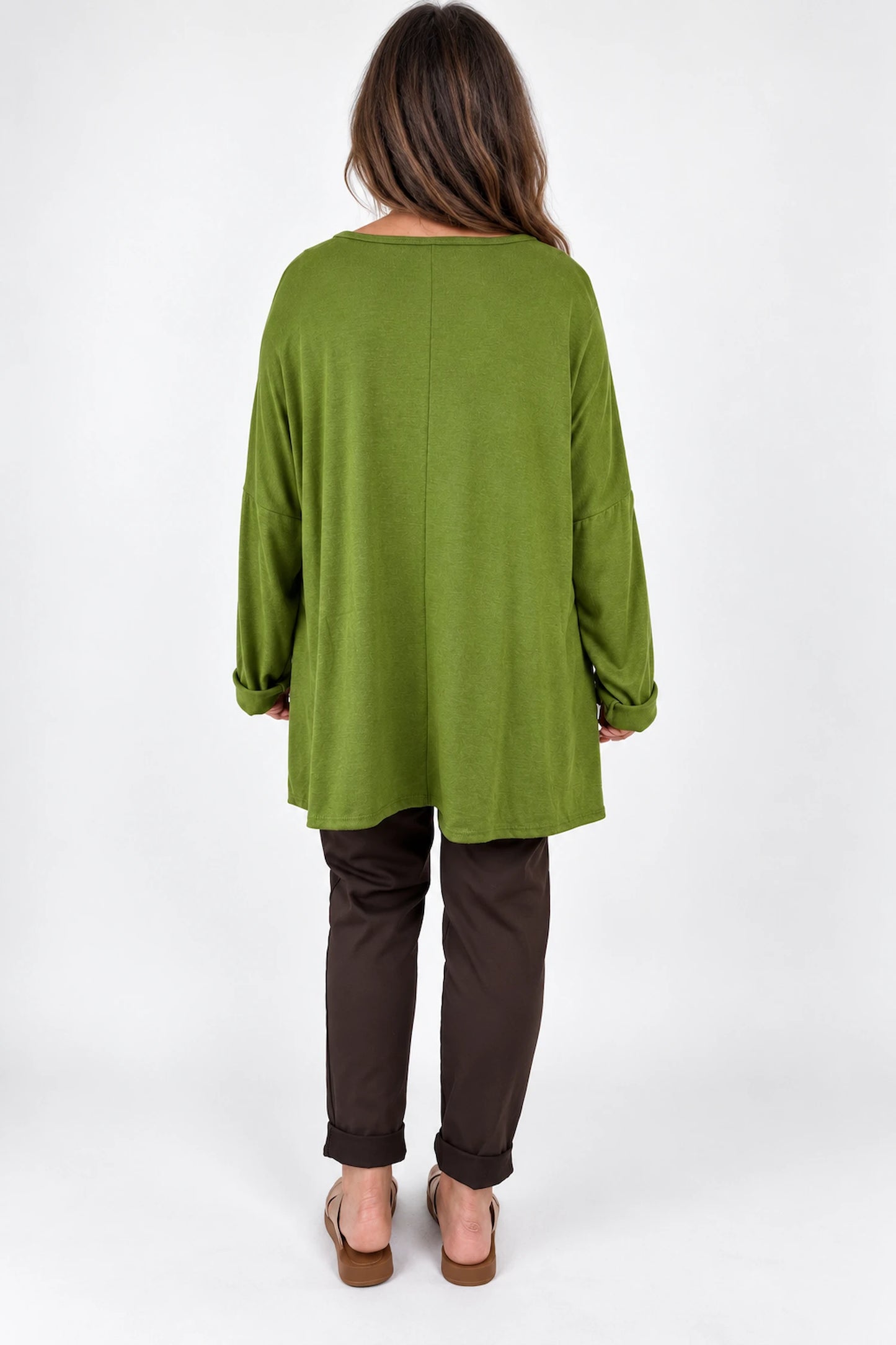 Fine Knit Como Necklace Top - Lime