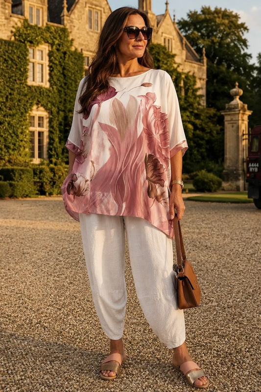 Fully Lined Vintage Floral Elizabeth Chiffon - Vintage Rose